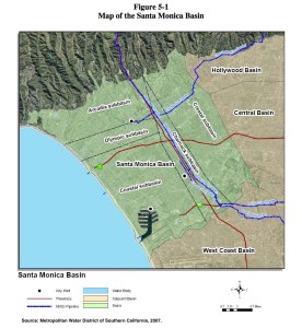 Figure 11: The Santa Monica Groundwater Basin, Showing the Charnock Subbasin. Source: Metropolitan Water District of Southern California, 2007.